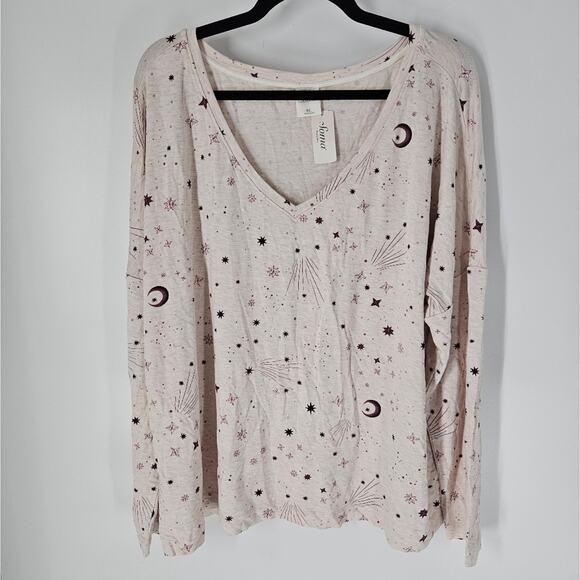 Soma Star Print Terry Long Sleeve Shorts Pajama Set XXL - Picture 3 of 13